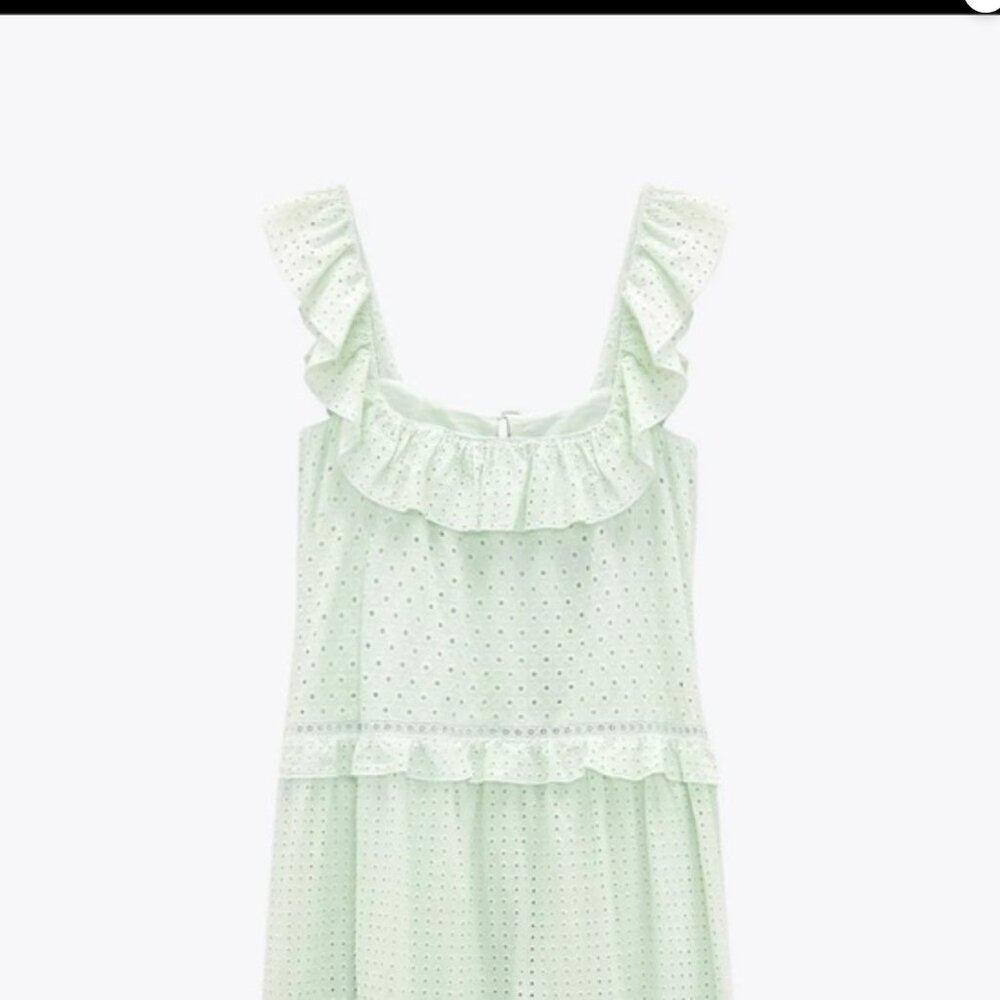 Zara Embroidered Lace Midi Dress Size S NEW WITH TAG! - Picture 6 of 7
